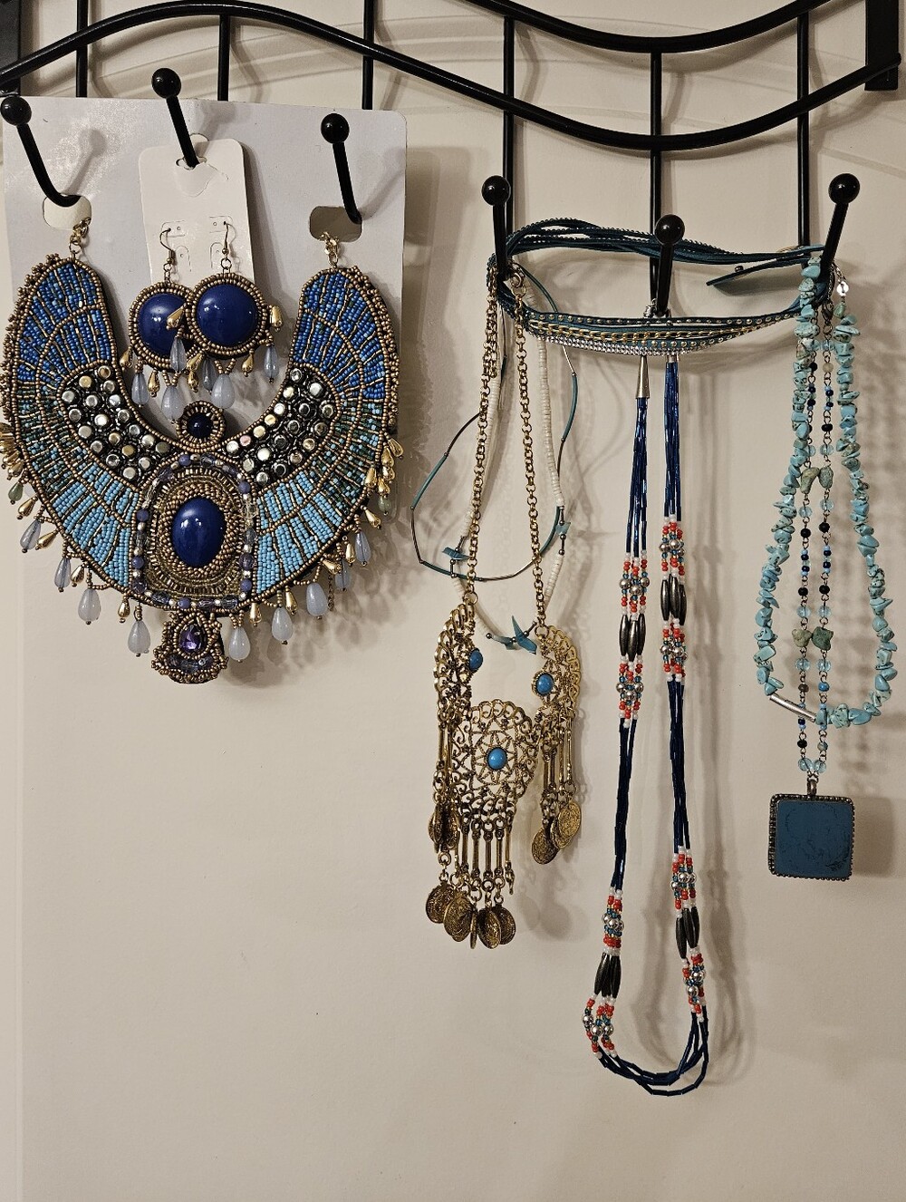 Vtg Mod Jewelry Bundle - Boho, Tribal, & Egyptian Revival Chokers Necklaces